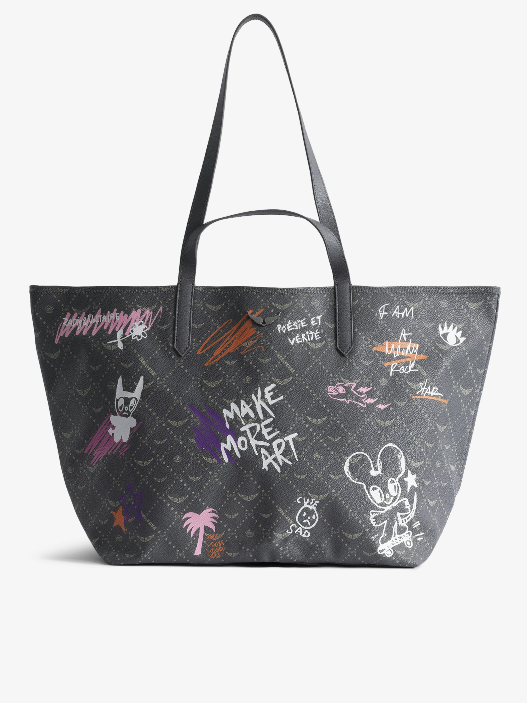 Z Shopper XL Monogram Tag Bag - Tote bag in monogram canvas with tags, double handles and wings signature.