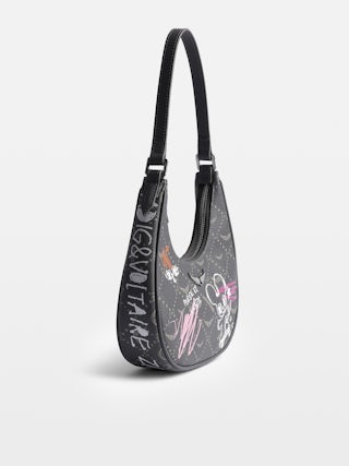Tasche Z Night Out Monogram Tag - Kleine Abendtasche mit Henkel für Hand- und Schultertragen, mit Monogramm-Print und Humberto Cruz Tag.