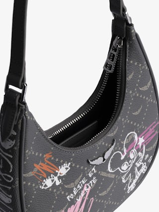 Z Night Out Monogram Tag Bag - Small evening bag with handle for hand and shoulder carry, monogram print and Humberto Cruz tag.