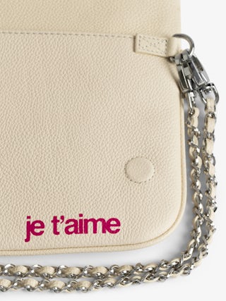 Rock Bloomy Clutch - Clutch in grained leather with double leather and metal chains and customized designs by Humberto Cruz.