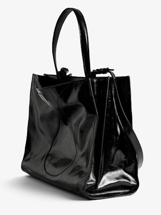 Jack Vintage Patent Bag - Vintage-effect leather bag adorned with a signature clasp, featuring two compartments, a handle and an adjustable strap.