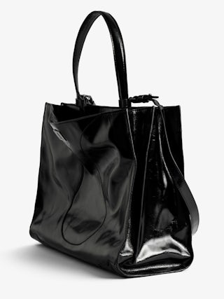 Jack Vintage Patent Bag - Vintage-effect leather bag adorned with a signature clasp, featuring two compartments, a handle and an adjustable strap.