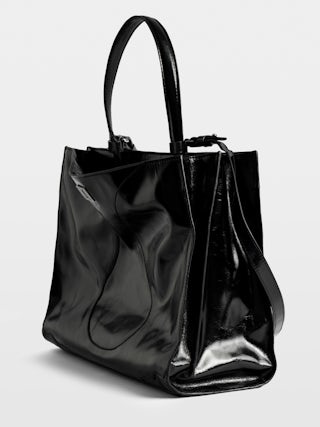 Jack Vintage Patent Bag - Vintage-effect leather bag adorned with a signature clasp, featuring two compartments, a handle and an adjustable strap.