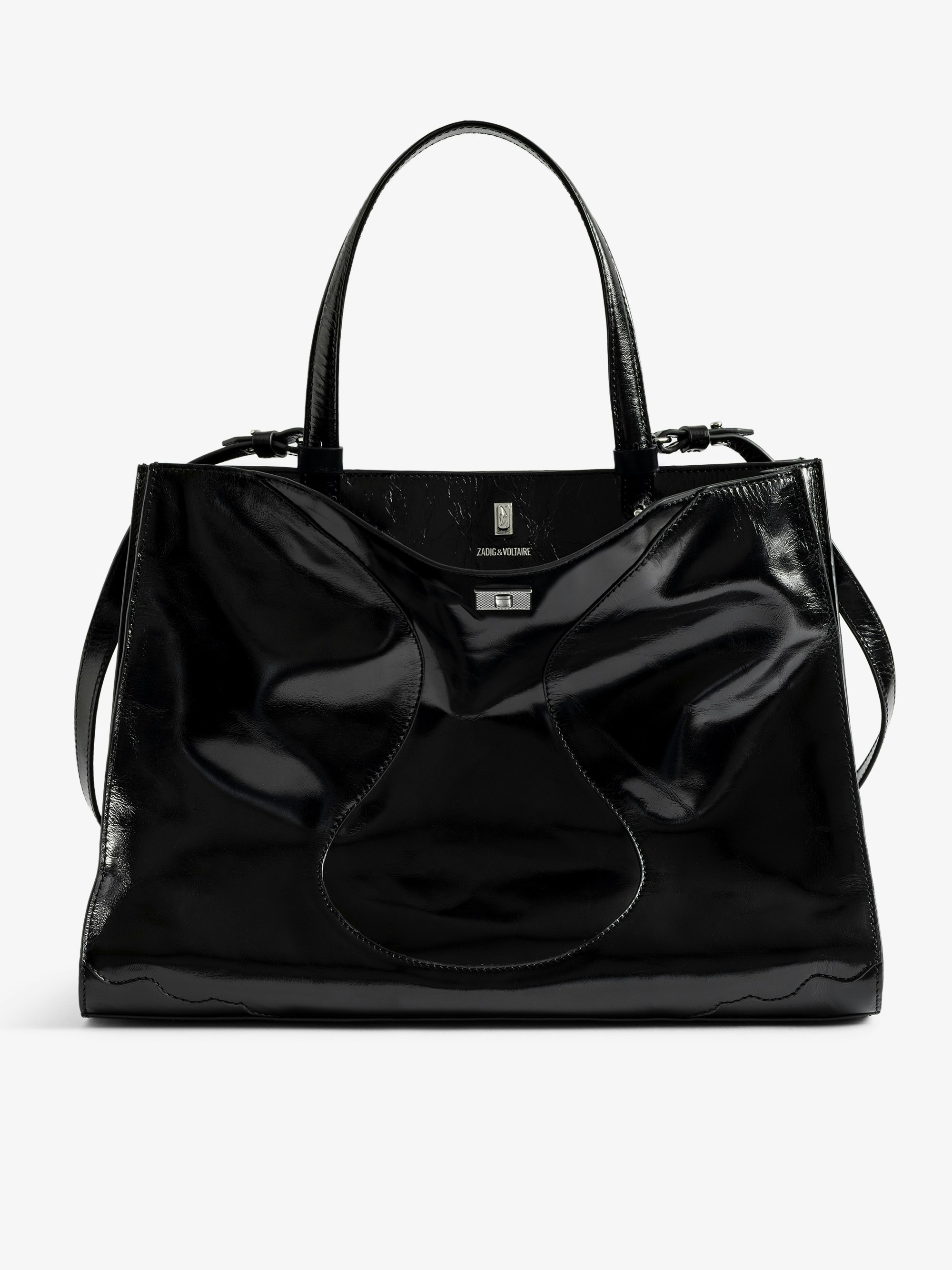 Jack Vintage Patent Bag - Vintage-effect leather bag adorned with a signature clasp, featuring two compartments, a handle and an adjustable strap.