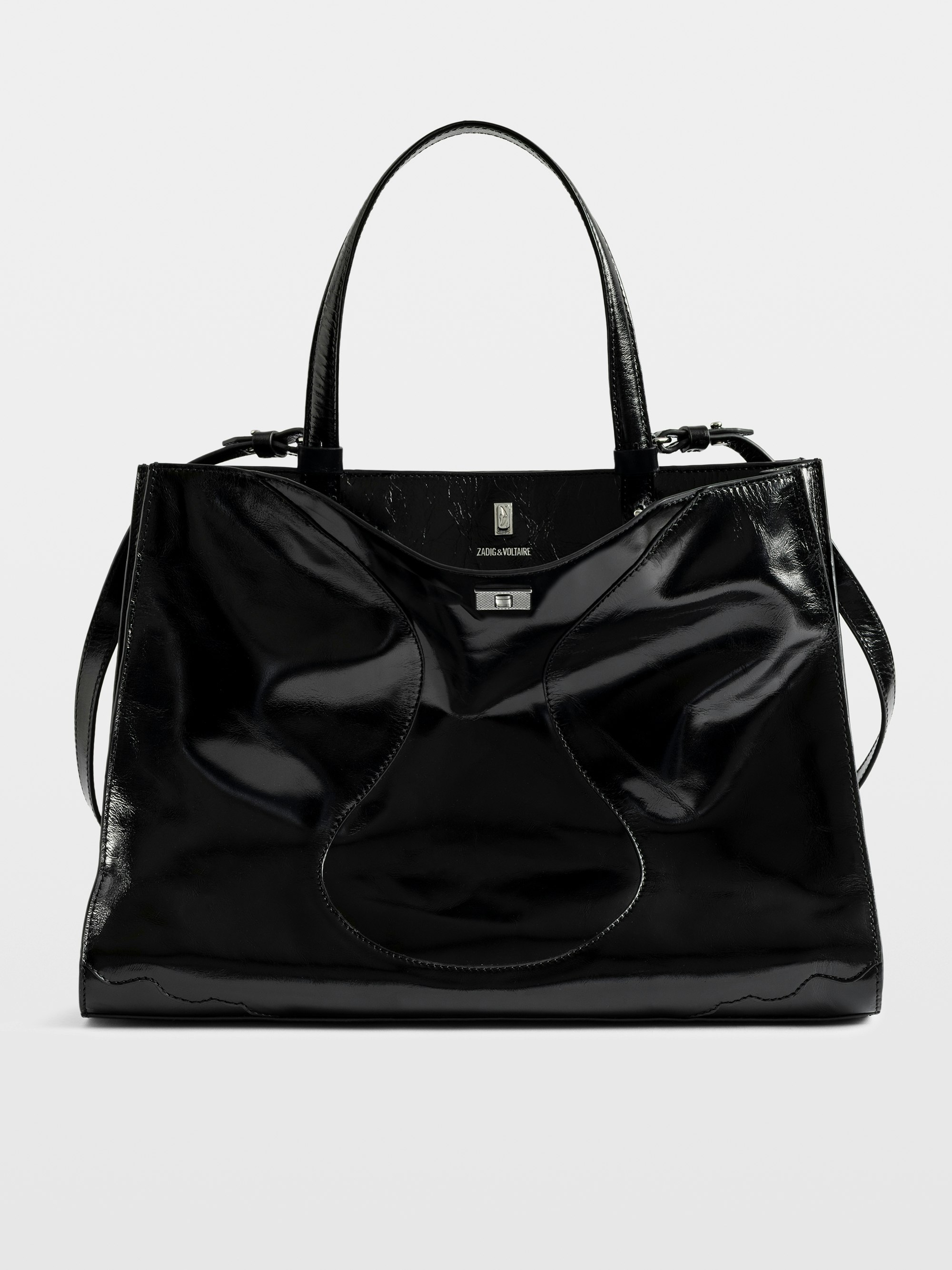 Jack Vintage Patent Bag - Vintage-effect leather bag adorned with a signature clasp, featuring two compartments, a handle and an adjustable strap.