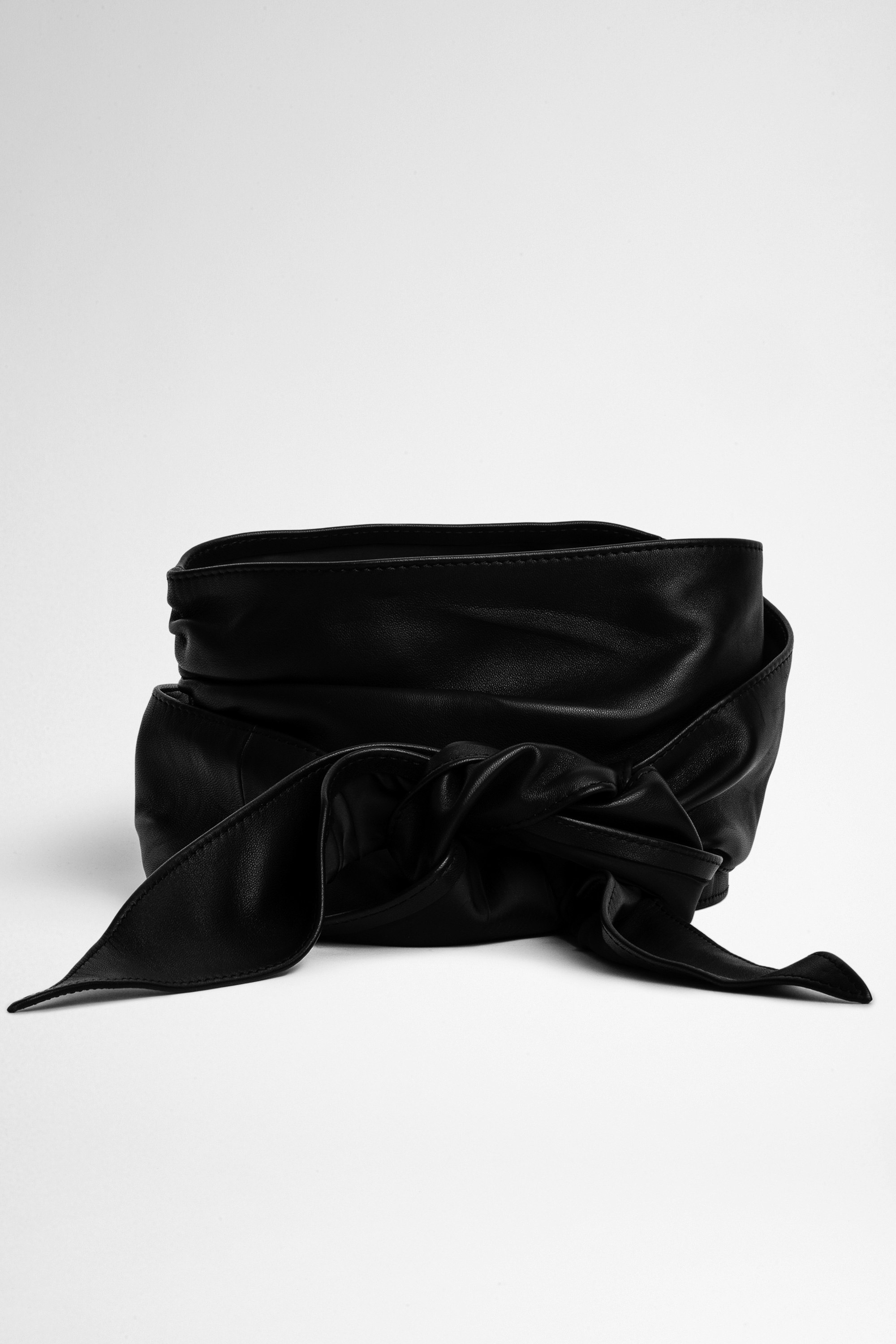 Smock'in レザーベルト Women's tied belt in black leather