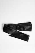 Smock'in Belt Leather - Women's tied belt in black leather