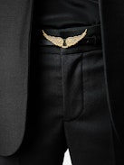 Rock Belt - Women’s leather belt with wings buckle.