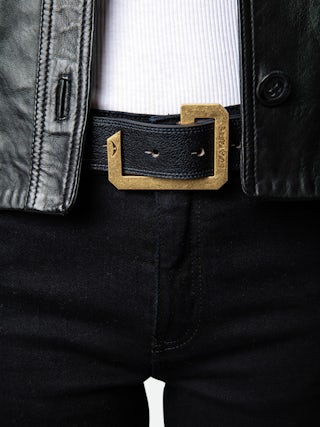 La Cecilia Belt - Women's adjustable leather belt with C-shaped buckle