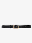 La Cecilia Obsession Belt - Women's black leather belt with gold-tone C buckle.