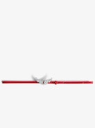 Rock Chain Glossy Wild Belt - Women’s red python-effect patent leather belt with wings charm.