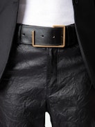 La Cecilia Obsession Belt - Adjustable black vegetable-tanned leather belt with C buckle.