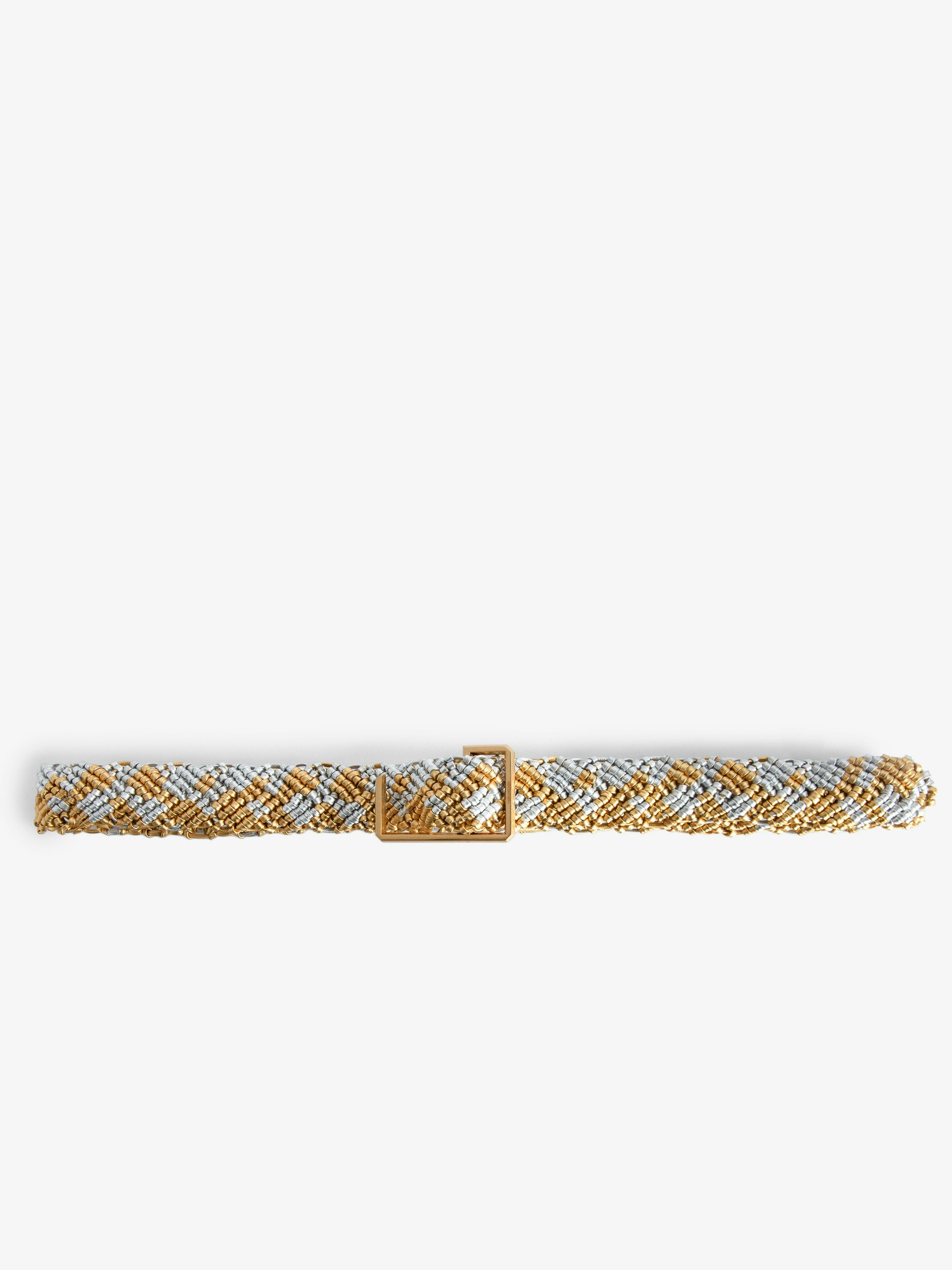 La Cecilia Obsession Belt - Adjustable braided leather belt with C buckle and panels.
