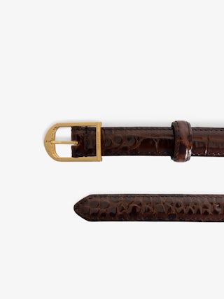 Ceinture Rise Croco 20mm - Ceinture en cuir embossé brillant effet croco.