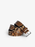 Starlight Belt - Brown faux snakeskin leather belt embellished with studs.
