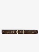 Ceinture Jane - Ceinture en cuir vintage orné de motifs gravés, clous et boucle ailes signatures.
