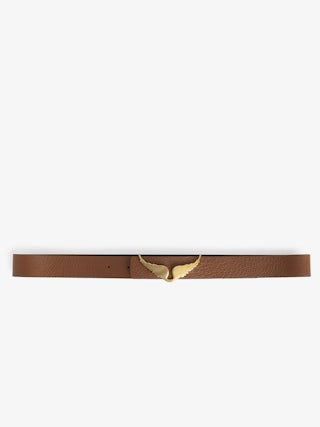 Ceinture Rock Reversible 30mm - Ceinture réversible de largeur 30mm en cuir grainé avec signature ailes sur la boucle.