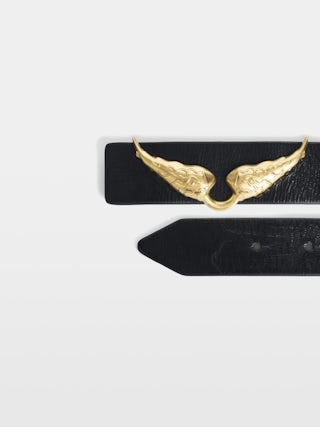 Gürtel Rock Reversible Vintage 30mm - 30 mm breiter, wendbarer Gürtel aus Leder im Vintage-Stil mit flügelförmiger Schnalle.