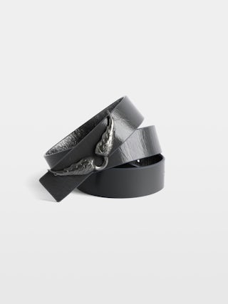 Belt Rock Reversible Vintage 30mm - Reversible belt with 30mm width in vintage effect leather with wing-shaped buckle.