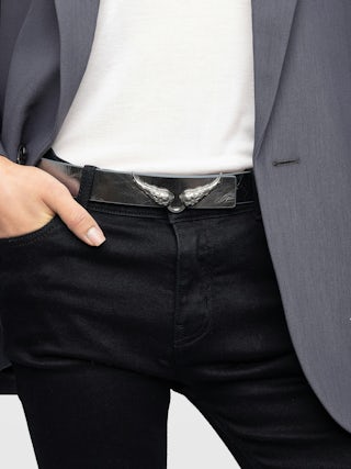 Belt Rock Reversible Vintage 30mm - Reversible belt with 30mm width in vintage effect leather with wing-shaped buckle.