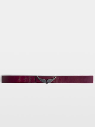 Belt Rock Reversible Punk 30mm - Reversible belt with 30mm width in vintage-effect leather with wing-shaped buckle.