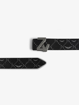 Belt ZV Initiale 40mm - ZV initiale leather belt with 40mm width and monogram print.