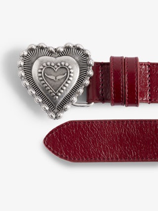 Ceinture Santa Fe Crush 30mm - Ceinture en cuir vernis effet froissé de largeur 30 mm avec boucle signature crush.