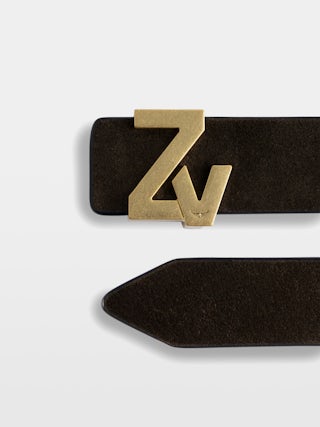 Belt ZV Initiale Suede 30mm - 30mm width belt in suede leather with signature ZV buckle.