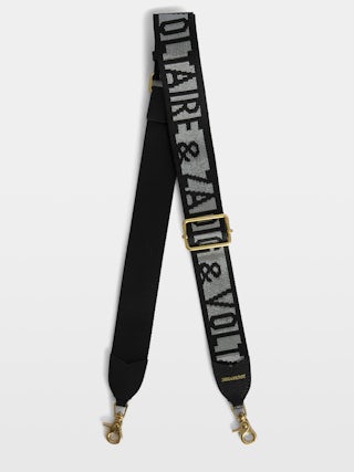 Tracolla Zadig Glitter - Tracolla regolabile effetto nylon con finitura in pelle e firme ali.