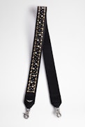 Tracolla Strap Gioiello Pelle - Tracolla borchiata in pelle nera donna