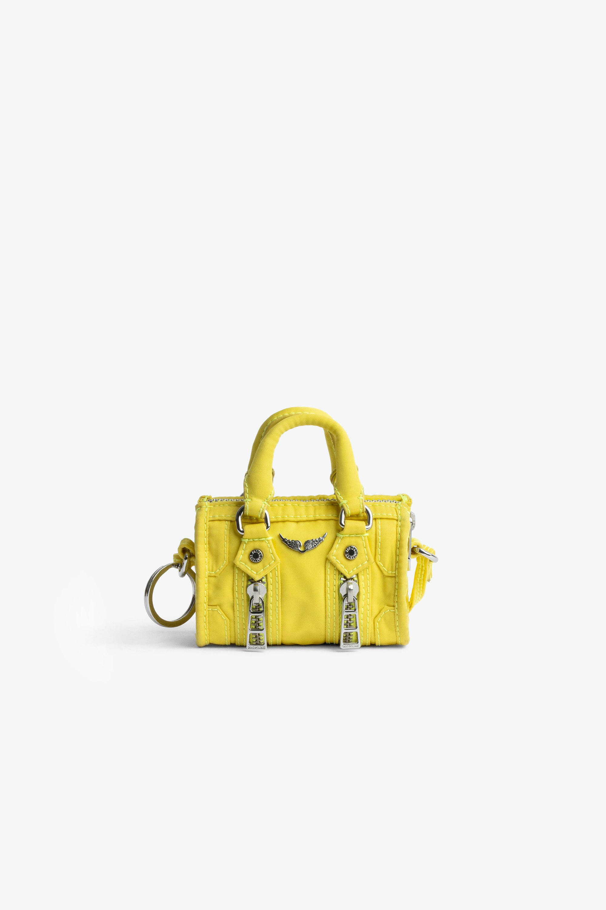 Grigri-Tasche Sunny #2 Grigri-Schlüsselanhänger in der Form der Damentasche Sunny aus gelbem Leder