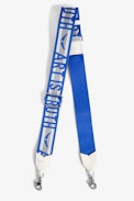Tracolla Zadig - Tracolla in pelle e nylon blu con scritta "Art Is Truth" e motivo ali da donna.