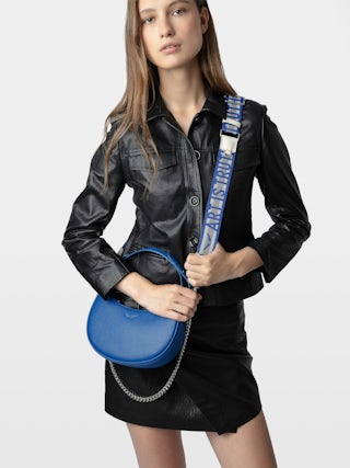 Tracolla Zadig - Tracolla in pelle e nylon con messaggio "Art Is Truth" e motivo ali.