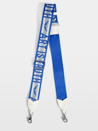 Tracolla Zadig - Tracolla in pelle e nylon con messaggio "Art Is Truth" e motivo ali.