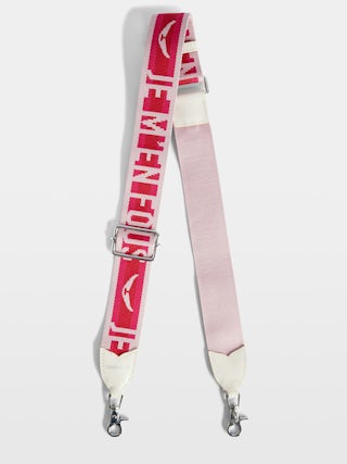 Tracolla Zadig - Tracolla in pelle e nylon con messaggio "Je m'en fous" e motivo ali.