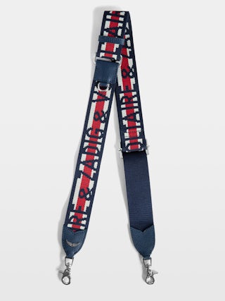 Tracolla Zadig - Tracolla in pelle e jacquard ornata da una firma Zadig&Voltaire.