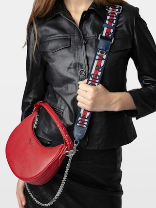 Tracolla Zadig - Tracolla in pelle e jacquard ornata da una firma Zadig&Voltaire.