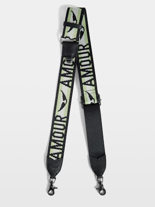 Tracolla Zadig - Tracolla in pelle con messaggio "Amour" e motivo ali.