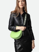 Tracolla Zadig - Tracolla verde con scritta "Amour" e motivo ali da donna.