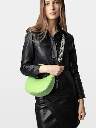 Tracolla Zadig - Tracolla in pelle con messaggio "Amour" e motivo ali.