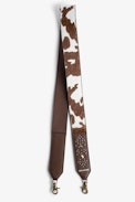 Zadig Shoulder Strap - Women’s shoulder strap in brown-and-white pony-effect leather with studs