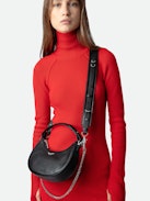 Tracolla Regolabile Glossy Wild  - Tracolla regolabile in pelle con bordi argentati lucidi da donna.