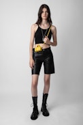 Sunny #2 Lucky Charm Bag - Women’s yellow smooth leather lucky charm key ring.
