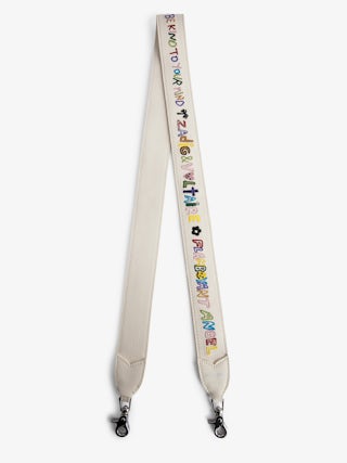 Bandoulière - Bandoulière en cuir grainé orné de customisations créées par Humberto Cruz.