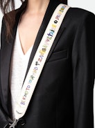 Shoulder Strap - Ecru grained leather shoulder strap with customised details designed by Humberto Cruz.