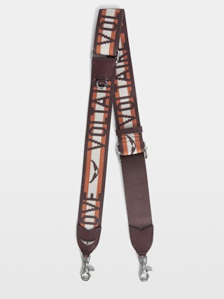 Schultergurt Zadig - Verstellbarer Schultergurt mit Nylon-Effekt und Lederfinish mit Flügel-Signaturen.