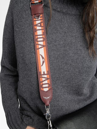 Bandoulière Zadig - Bandoulière ajustable effet nylon avec finition cuir et signatures ailes.