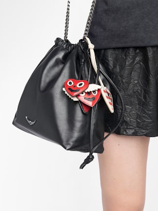 Love Cherry Vintage Keychain - Vintage-inspired patent leather cherry-shaped grigri charms to hang on a bag, for example.