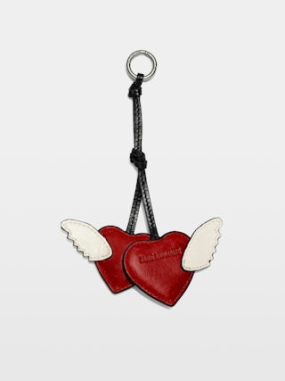 Schlüsselanhänger Love Cherry Vintage - Grigri-Charms aus Lackleder mit vintage-inspiriertem Effekt in Kirschform zum Anhängen an eine Tasche, zum Beispiel.