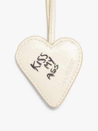 Flash Heart Keyring - Heart-shaped vintage leather keyring.